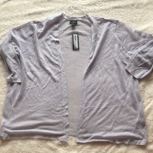 Light Silver Open-Front Cardigan